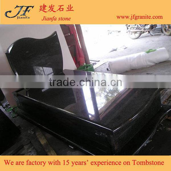 Western Style Large Absolute Black Granite Headstone For Sale