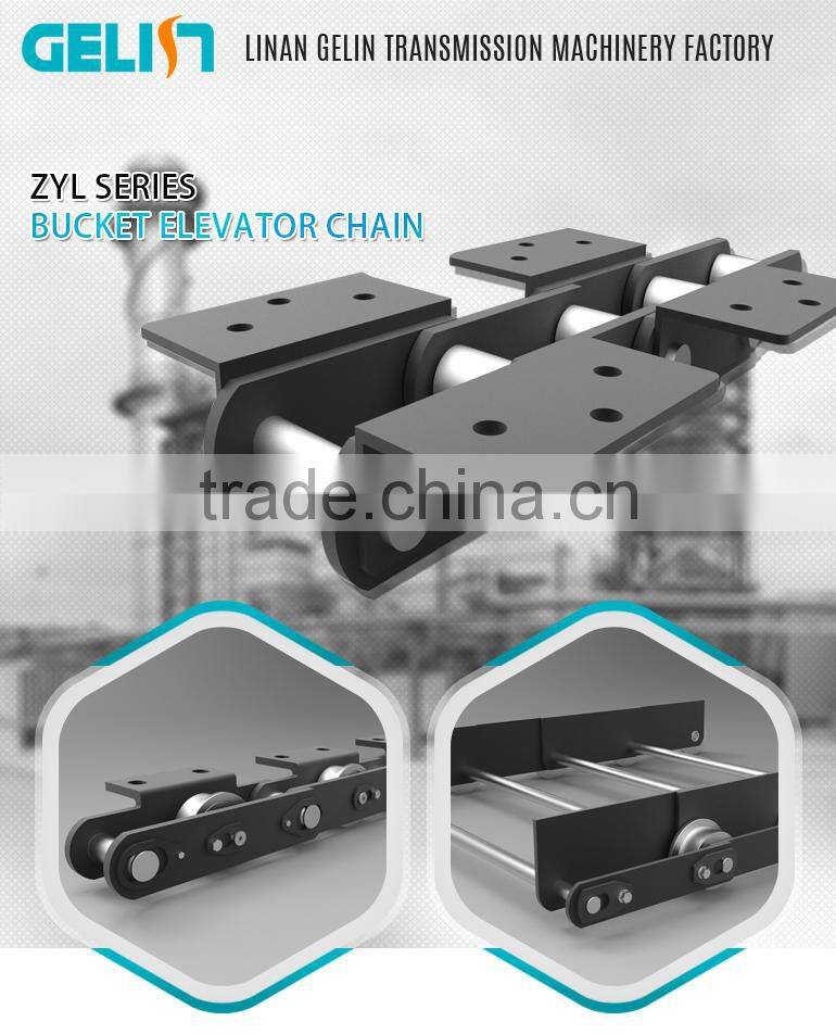 ZYL high tensile steel bucket elevator chain with attachments