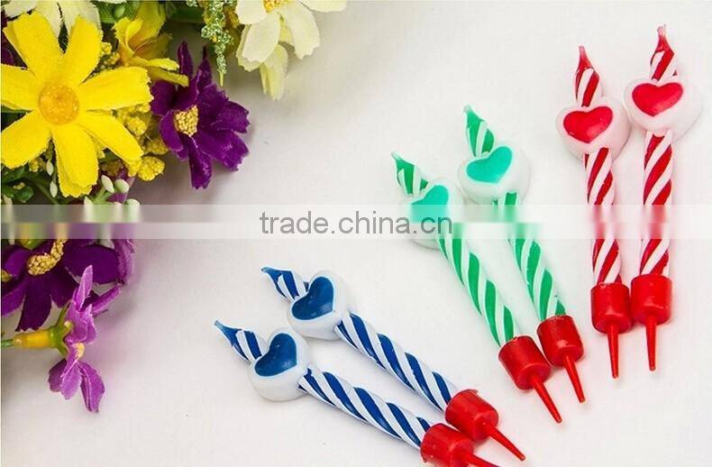 Love Heart Colour Screw Thread Birthday Candle Wholesale