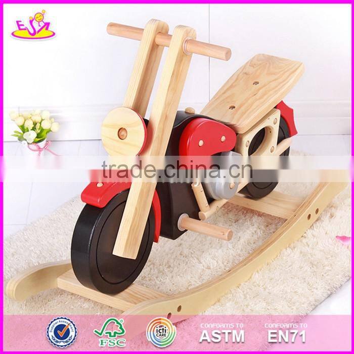 2017 New design cool motorcycle shape wooden baby rocker toy W16D110