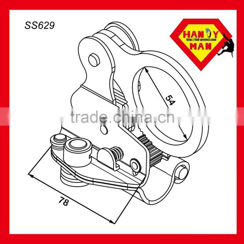 SS629 Rope Grab With 2" Eye and Anti Panic
