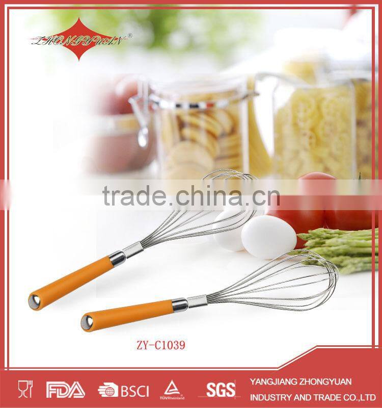 10 inches manual stainless steel egg beater with hanging