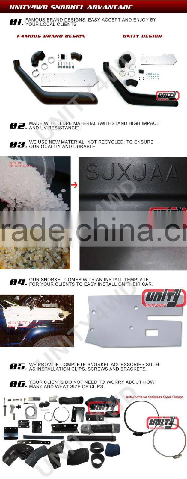 factory price 4x4 car snorkel for PATROL Y61C