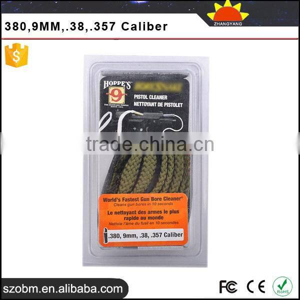 China Hunting Accessory 9mm Pistol Cleaner 380,.38,.357 Bore Snake Caliber Rifle Cleaner