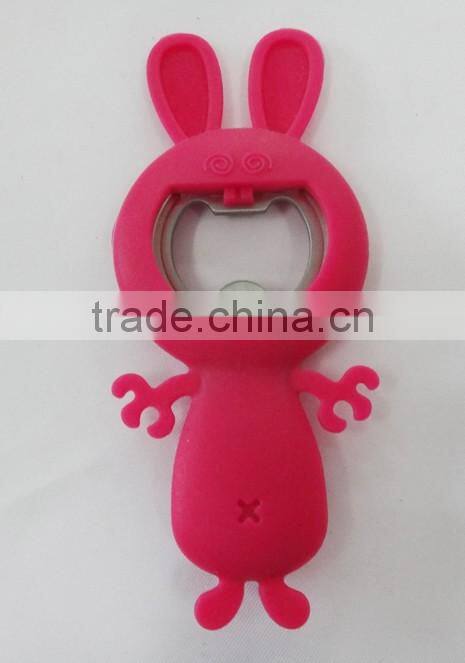 shark shaped cute silicone with stainless steel bottle opener