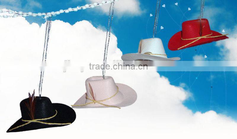 2015 new product custom make hanging cowboy hat car air freshener wholesale