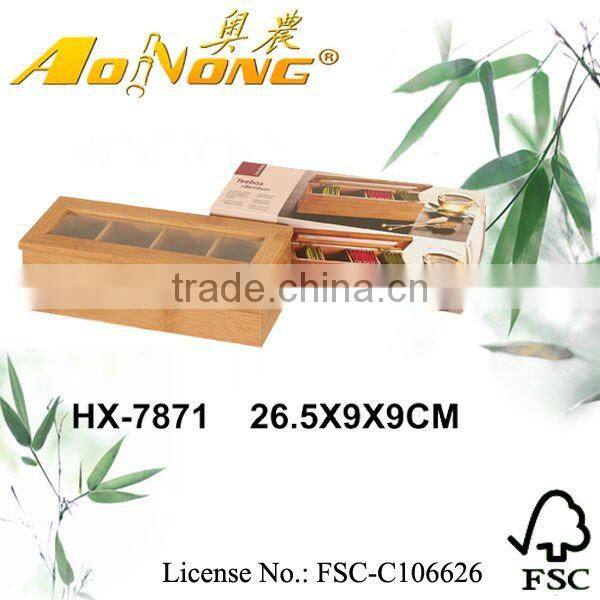 bamboo tea box with compartments
