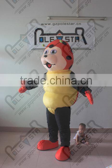 NO.5305 lovely yellow belly ladybug cartoon mascot costume