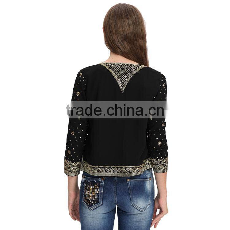 Woman New Fashion Clothing Manufacturer Sequin Beaded kurti with jacket designs