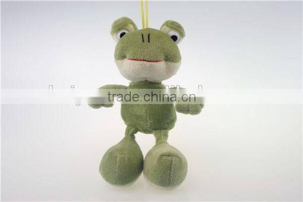 New design smile frog custom plush keychain with waistcoat