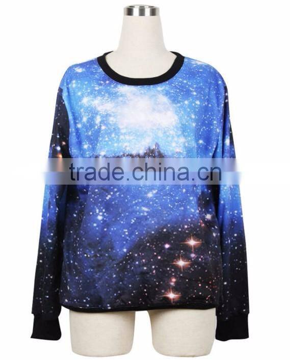 wholesale custom designs 3D digital printing crewneck sweatshirt for women