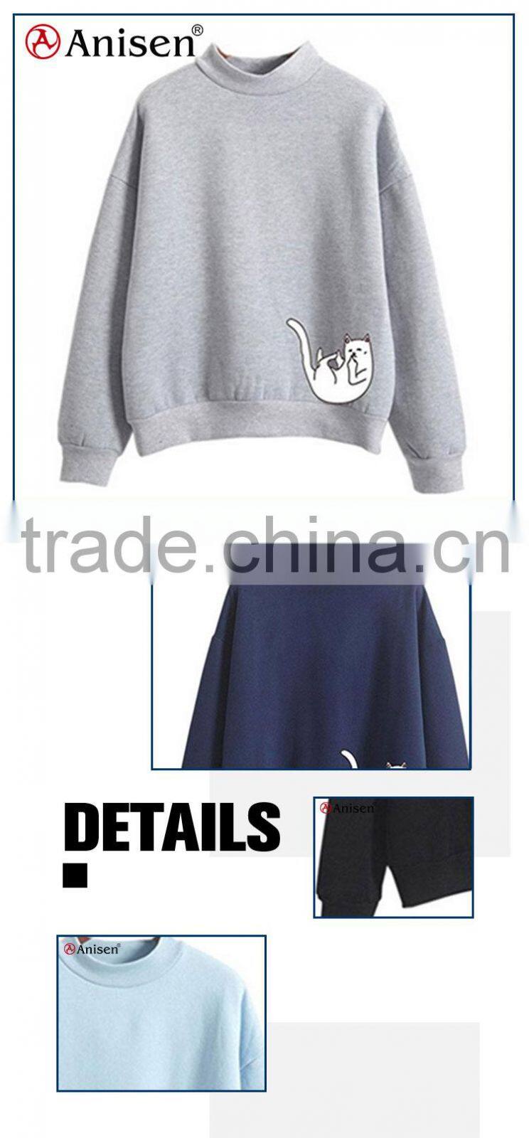 oem factory 100 polyester ladies sweatshirts