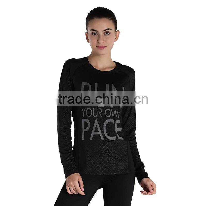 Wholesale Ladies Sports Clothes GYM Leggings Luminous Reflex Women Running T shirt