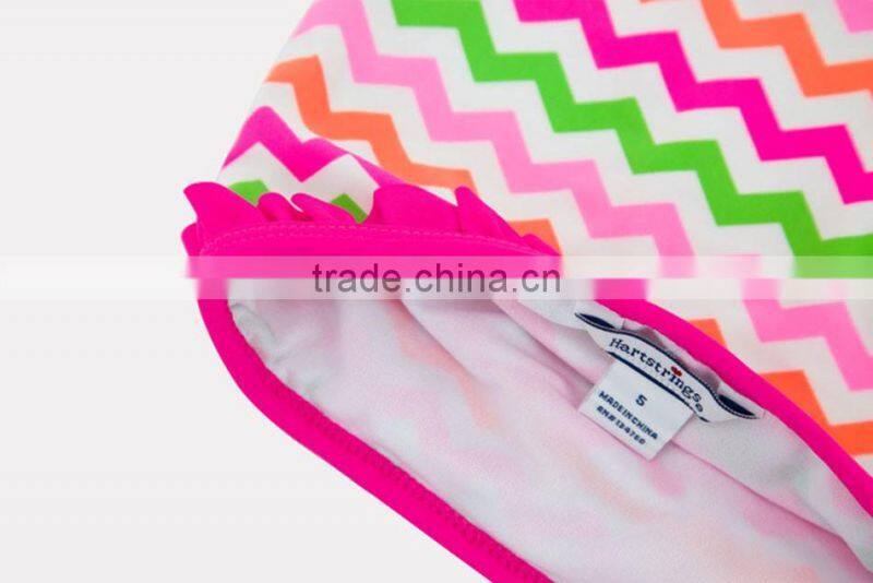 Beautiful Flower Printed Children Swimwear Shoret Sleeve 2pcs/lot Beachwear