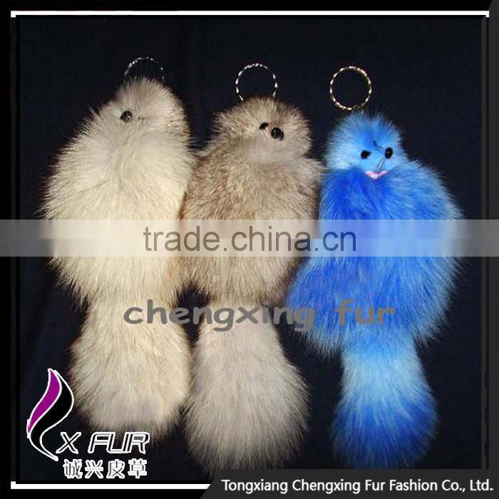 CX-R-14 Wholesale Lovely Desgin Cute Cheap Fox Fur Custom Keychain