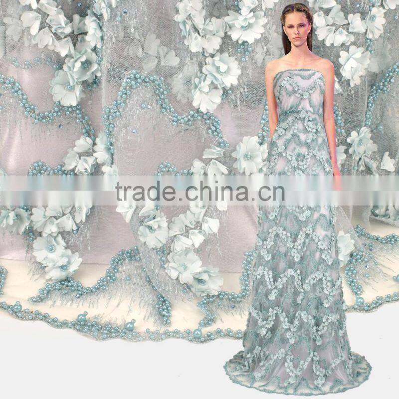 Bestway Unique 3D Handmade French Lace With Beads And Stones FL0255