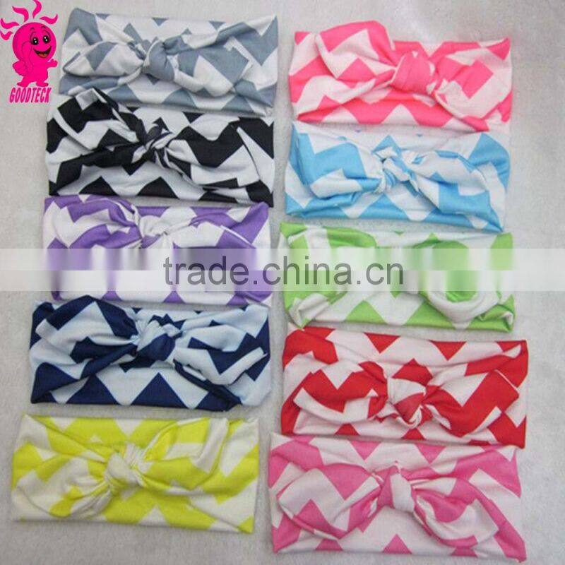 Retail Big sequin Bow with Stripe Headbands kids Turban Headwrap for Girl Big Bow Top Knot Headband