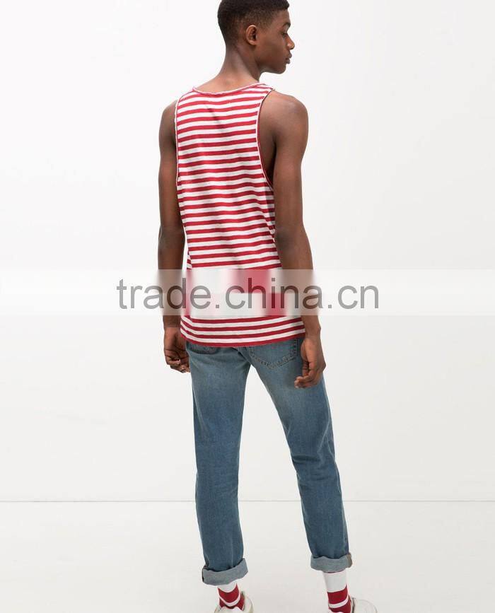 Classic red stripe 100%cotton tank tops