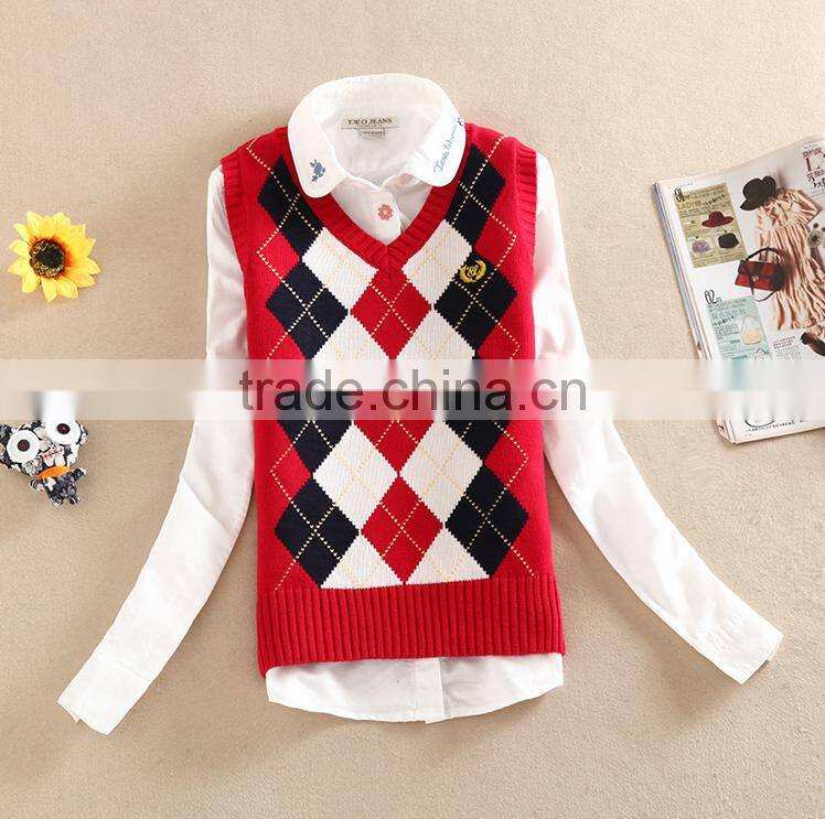 Child sweater as school v-neck uniformv pullover sweater