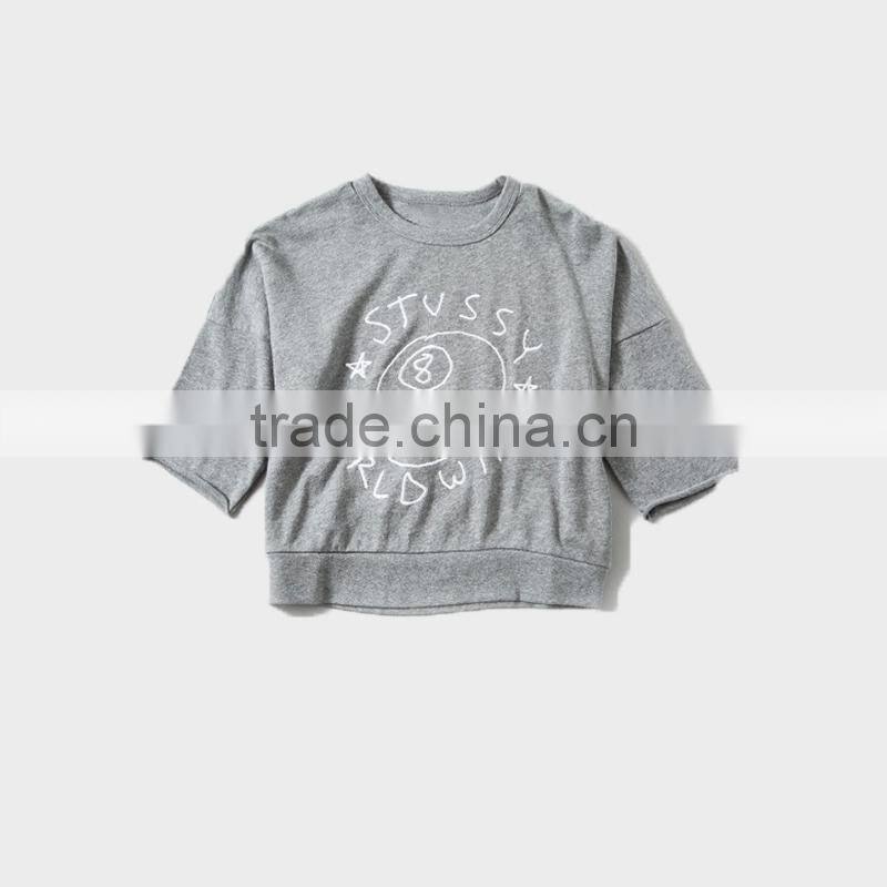 Ladies clothing hip hop clothing crew neck half sleeve hoodies