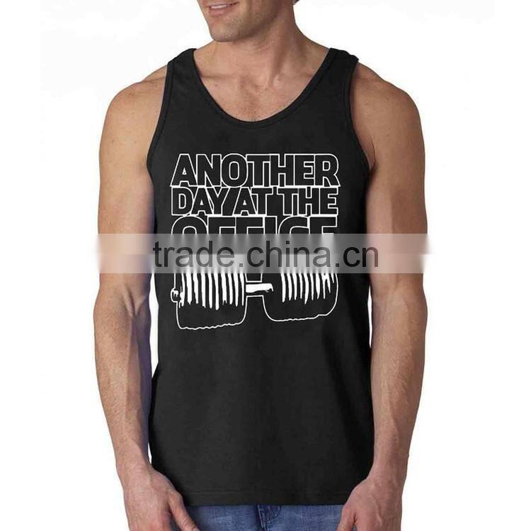 100% cotton custom design wholesale stringer mens tank top with printing