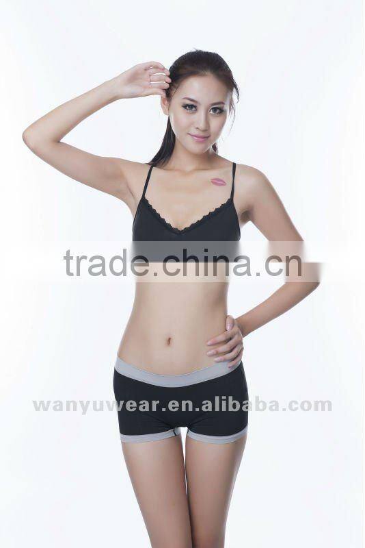 yarn-dyed seamless lady bra & panty set