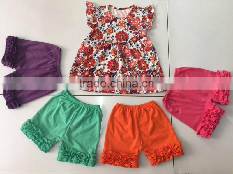 4th of July shorts Boutique Girls black&Red outfit Ruffle Shorts Baby Fourth Of July Shorts baby girls clothing sets