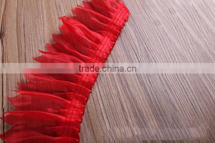 Dress Garment Long Sequin Thread RedTrimming Lace