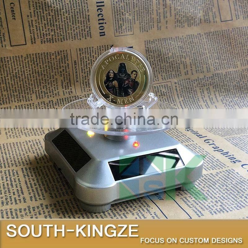 Silver Acrylic Watch/Jewelry/Camera Solar Power Rotating Display Stand
