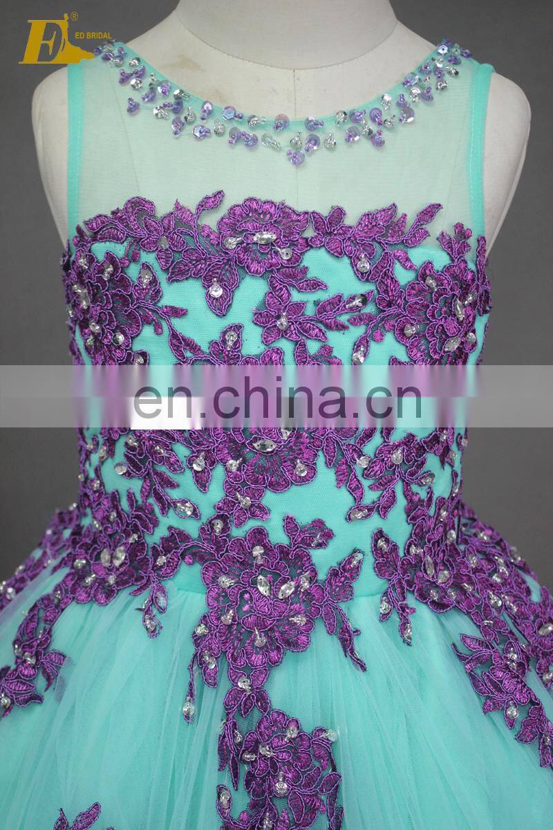 Custom Made Sleeveless Beaded Appliques 2 Year Old Girl Dress Evening Dress Prom Dress