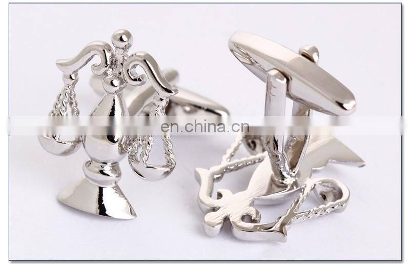 Delicate Libra Silver Cufflinks Luxury Mens Cufflinks Brand