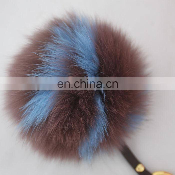 26 Letters Real Fox Fur Ball Pompom Keychain Handbag Fur Ball Accessory