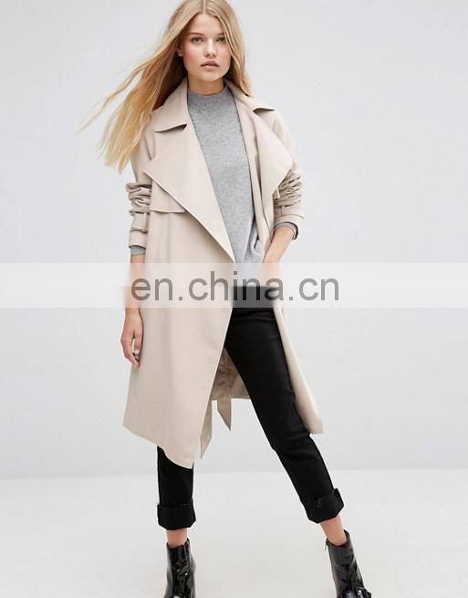 Trench Coat With Sash Belt dust coat ladies long coat design