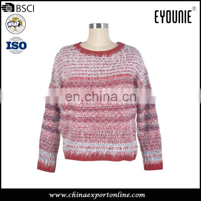 New arrival in stock women striprd cream long print wool shawl