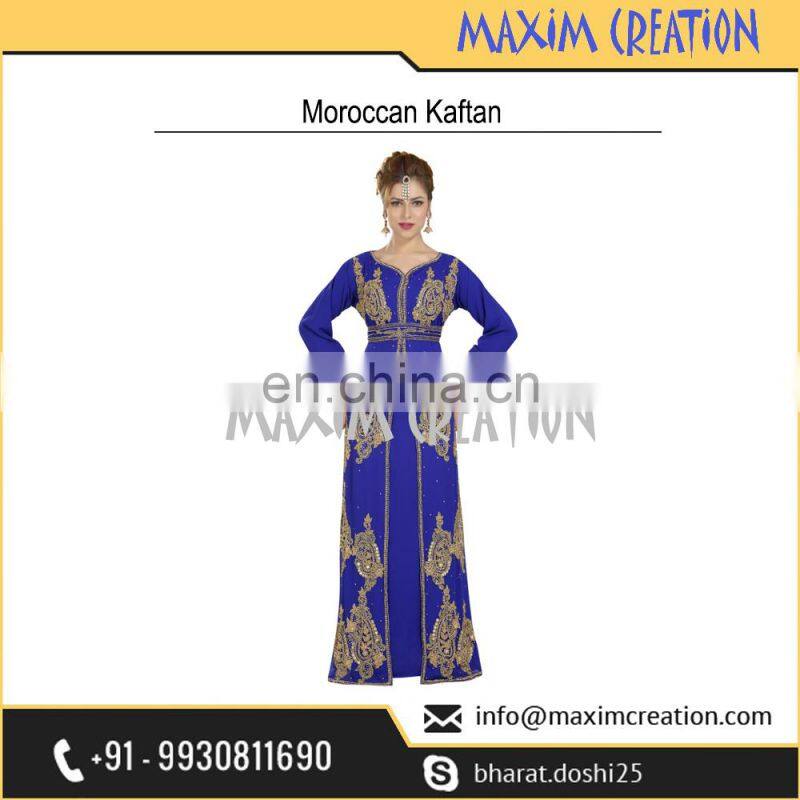 Top Rated Moroccan Party Wear Caftan With Beautiful Unique Embroidery Design 6453