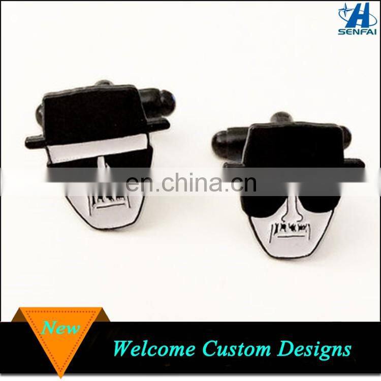 China Wholesale Custom Metal Black Heisenberg Man Cufflink Manufacturer