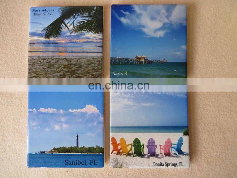 Square customized heat transfer absorbent ceramic beer coasters with logo