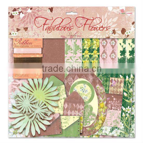 DIY Craft Set Pink & Red Gorgeous Fabulous Flowers Scrapbook Kit