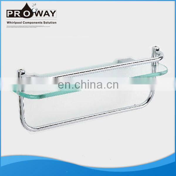 Aluminum base glass corner shelves for shower glass bar shelf