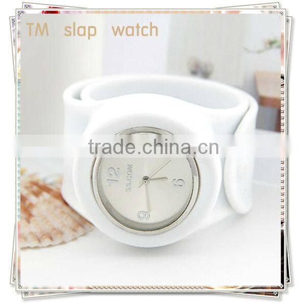 fashion colors black slap watch&silicone watch