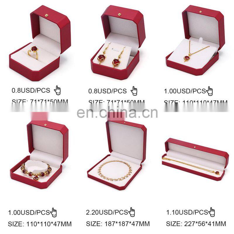 New Arrival Luxury Octagonal Shape Light Gray Pu Leather Ring Box