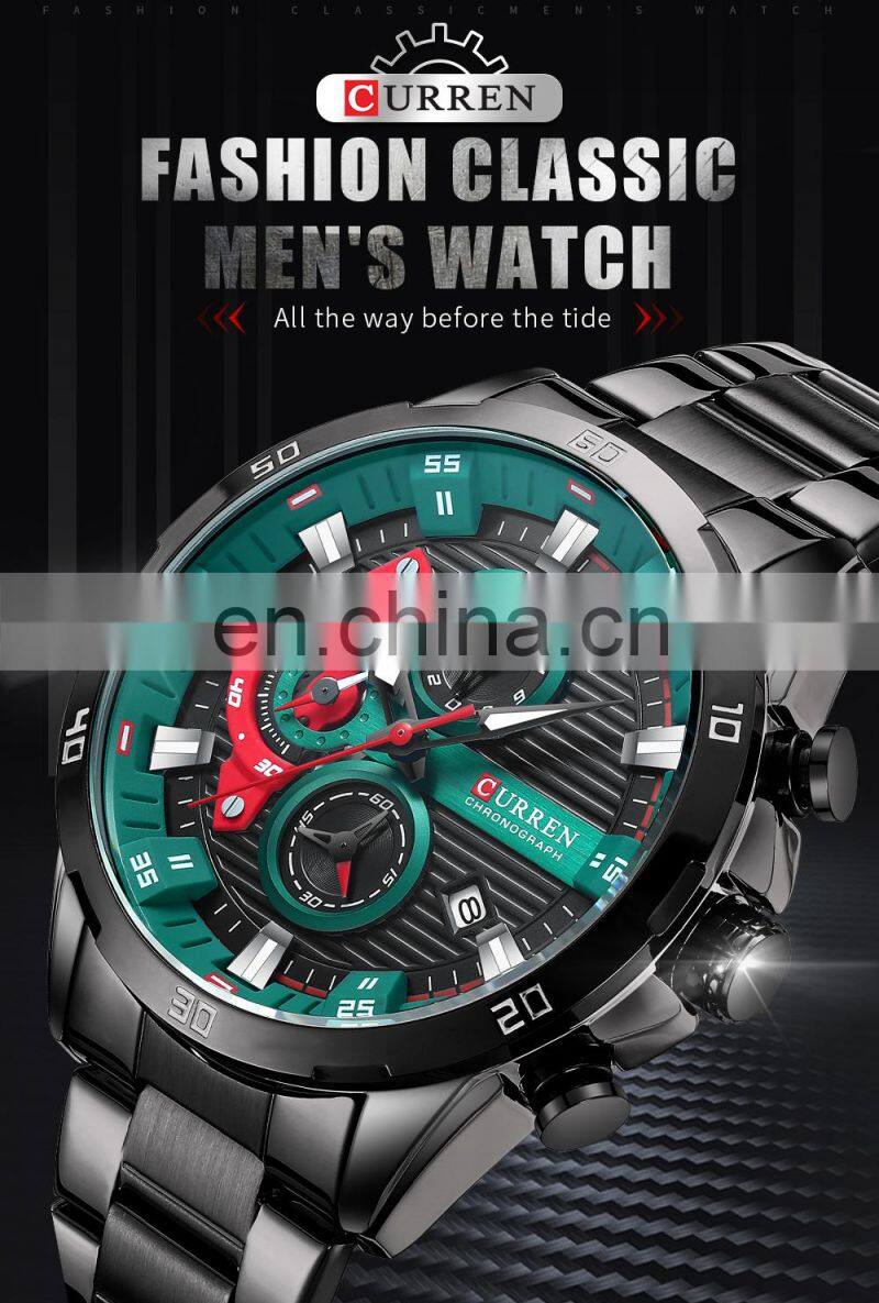 CURREN 8402 Men Quartz Watches New Model Fashion Luxury Brand Stainless Steel Strap Men Wrist Watch