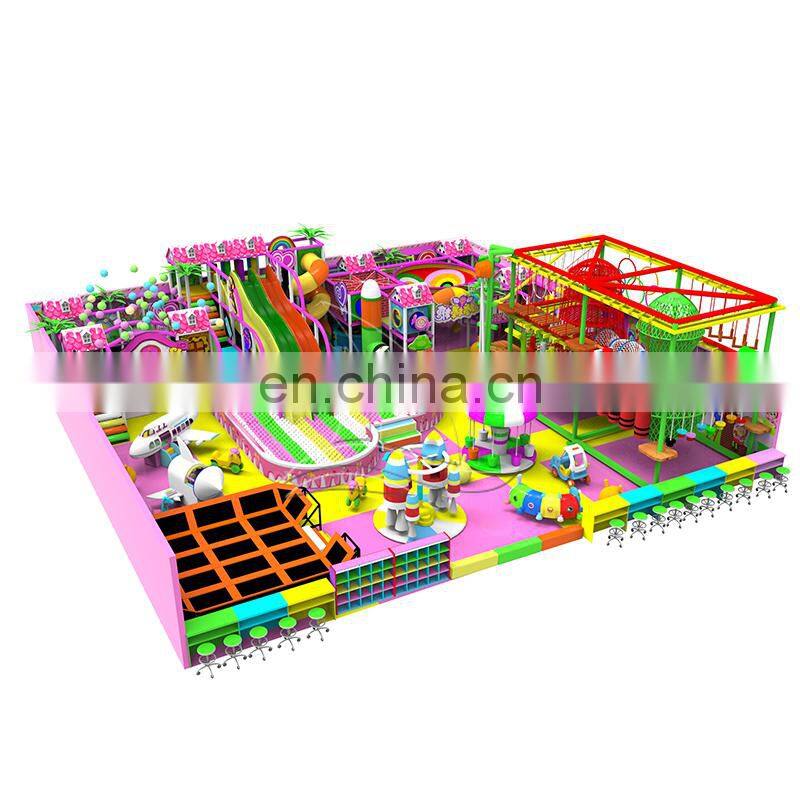 Kiddie indoor soft play area with trampoline park Indoor kids playground for shopping center