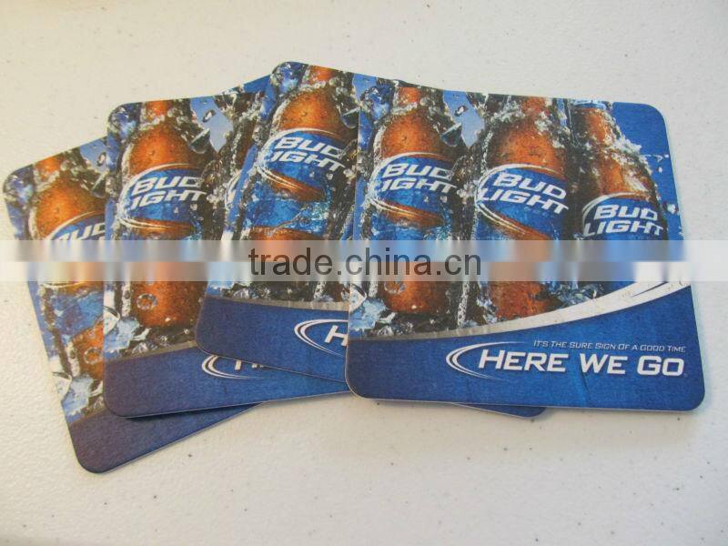 Silicone coaster, custom rubber cardboard coaster, 2D/ 3D paper coasters for beer