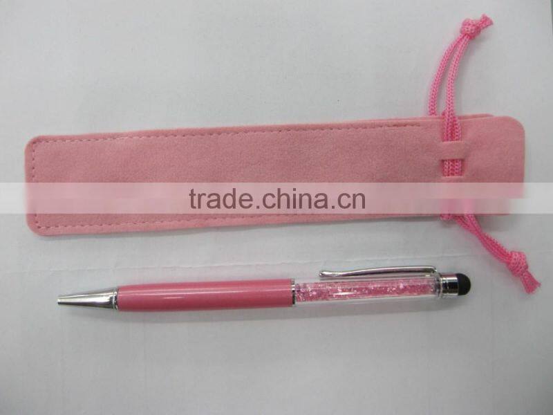 Thick fleece fabric pencil case Drawstring Flannel pencil case High-grade pen bag mini style factory manufacture