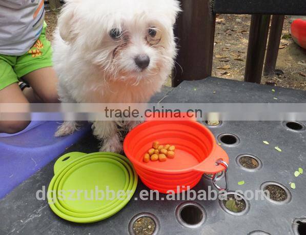 Collapsible cute silicone pet food bowl