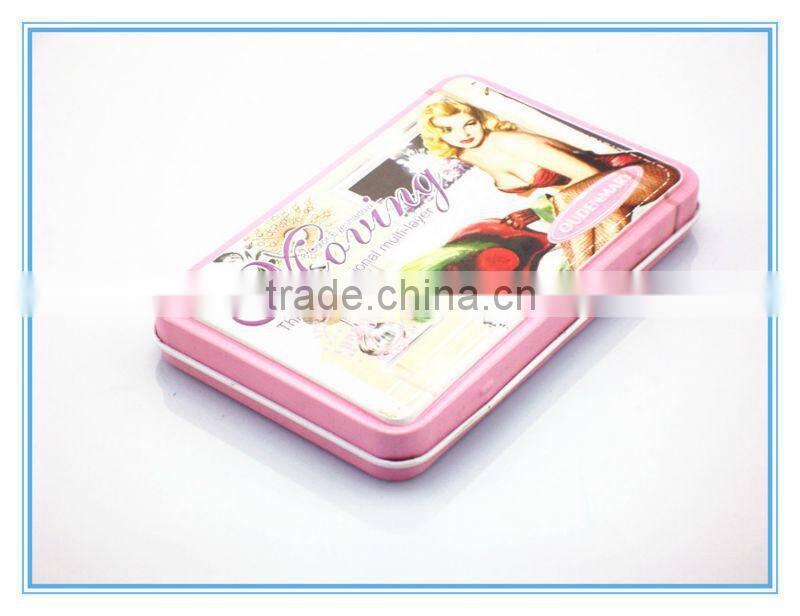 Beautiful rectangular tin box for cosmetic,cosmetic tin box