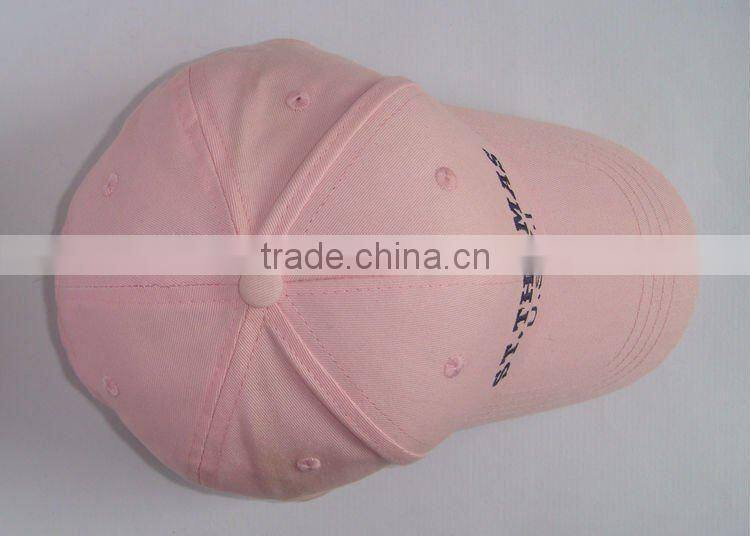 custom 100% cotton 6 panel pink cap