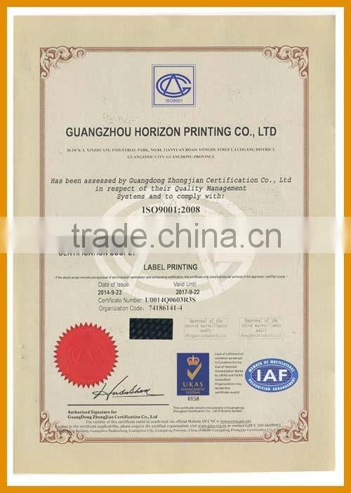 Guangzhou Manufacturer health care product bottle sticker label