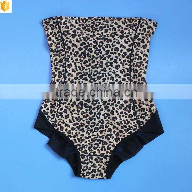 Leopard print high waist shaper,mature sexy mesh shaperwear transparent